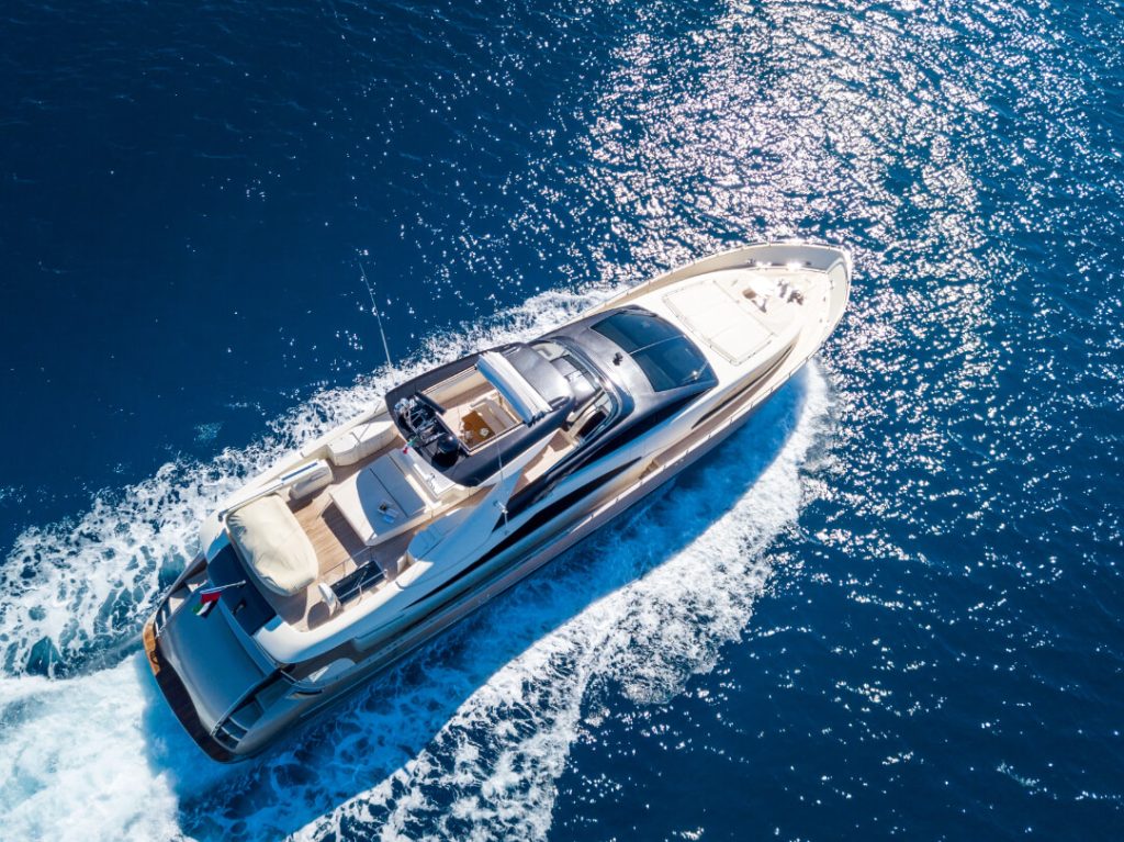Luxury yacht cruising in the Mediterranean, symbolizing Serghi Yachting’s premium representation service for sellers.